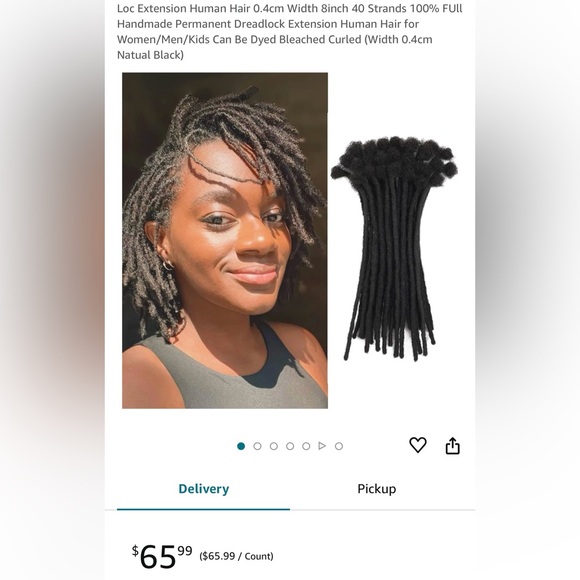 HUMAN HAIR Loc Extension 0.4cm Width 8inch 40 Strands 100% Handmade Dreadlocks - Picture 1 of 13